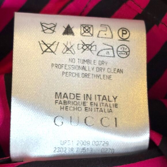 Vintage Gucci Silk Button Down Shirt - U.S. 6 - Pink/Black Stripe - Like New - Picture 4 of 15